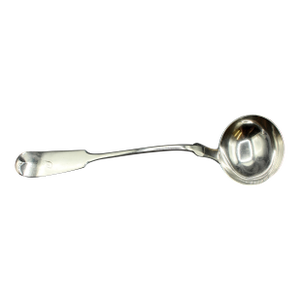 Mid 19th Century R&W Wilson Coin Silver Soup Ladle