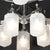 Art Deco Style 10 Arm Frosted & Etched Glass Chandelier W/ Polished Nickel Frame For Sale - Image 16 of 18