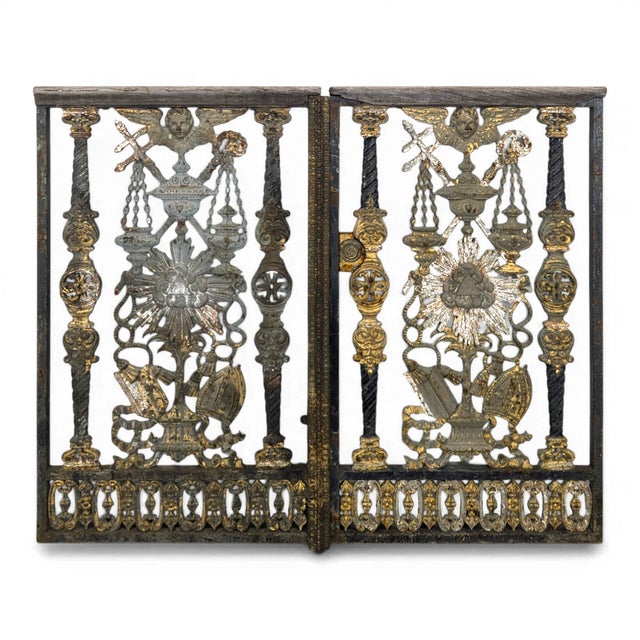Late 19th Century Cast Iron Church Chancel Doors, Set of 2 For Sale - Image 11 of 11