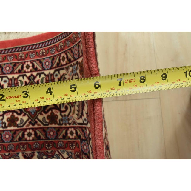 Fine Bidjar Rug 8’2” X 9’7” Red Wool Vintage Traditional Hand-Knotted Carpet For Sale - Image 13 of 15