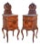 Antique French Mahogany Night Stands with marble top and crest, 1900, A Pair For Sale