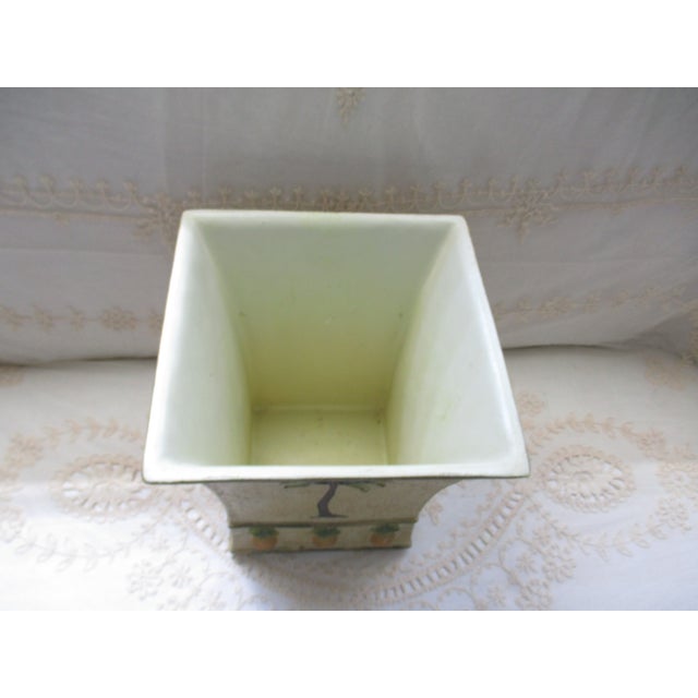 1990s Vintage Resin Palm Tree and Pineapple Design Wastebasket Chairish