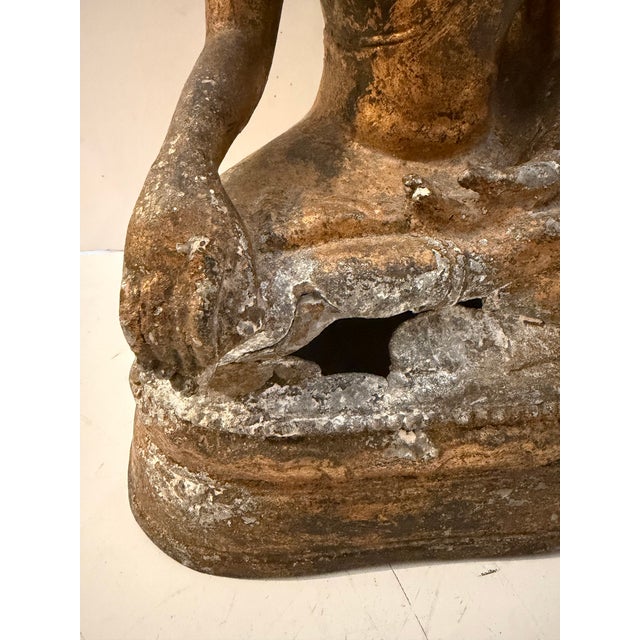Late 20th Century Vintage Thai Bronze Buddha Statue For Sale - Image 5 of 12