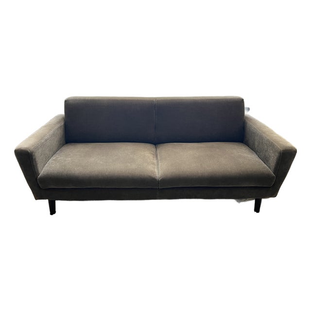 West Elm Oliver 72" Mid-Century Modern Sofa With Performance Velvet For Sale