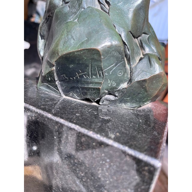 1980s Bart Walter’s (American 20th Century ) Bronze Turkey Sculpture on Marble Pedestal. Signed 1 of 8 For Sale - Image 9 of 10