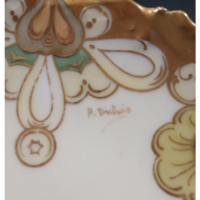 Heavily gilded antique Porcelain cabinet plate by Limoges Elite Works France Hand painted and signed this plate was...