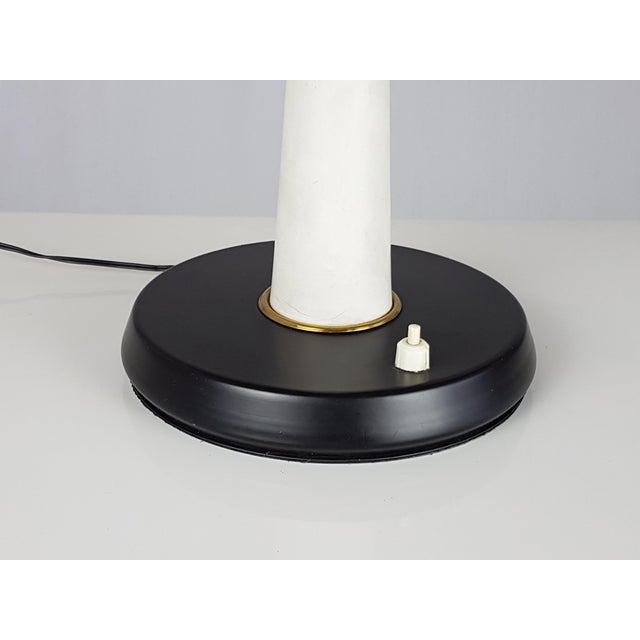Black Mid-Century Modern Italian Metal and Brass Table Lamp, 1950s For Sale - Image 8 of 13