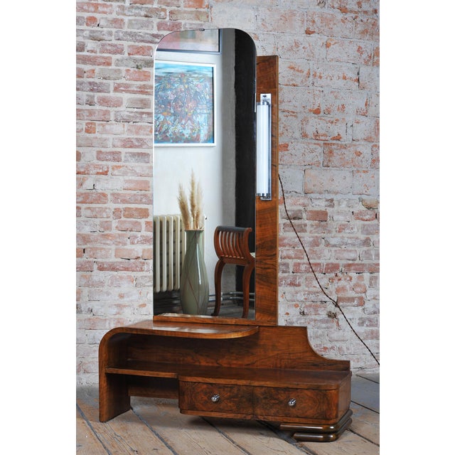 Czech Art Deco Dressing Table in Walnut Veneer, 1930s For Sale - Image 11 of 18