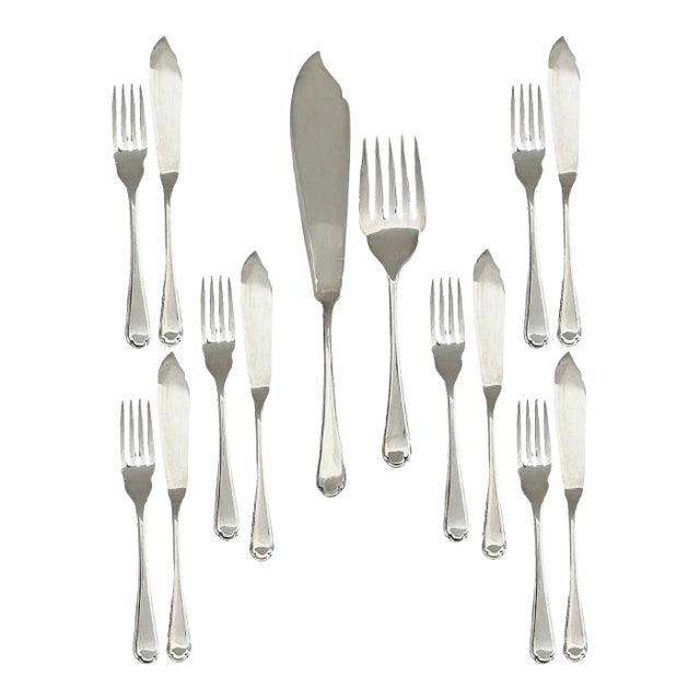 Walker & Hall Fish Set W/Servers, 14 Pcs For Sale