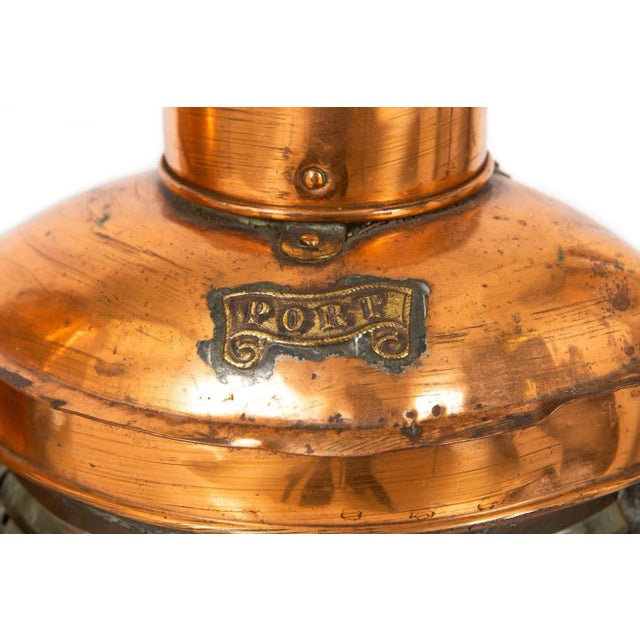 Pair of English Copper Ship’s Starboard & Port Ship's Lanterns For Sale - Image 6 of 13