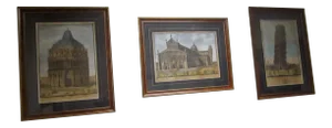 19th Century Framed Italian Prints of Pisa by Engraver Antonio Verico - Set of 3