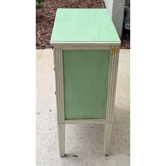 Wood Small Green Stripe 3 Drawer Chest For Sale - Image 7 of 10