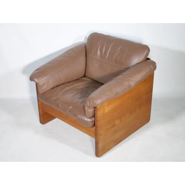 Super high -quality armchair by A. Mikael Laursen. Solid teak sofa with original leather pillow. The Mid-Century armchair...