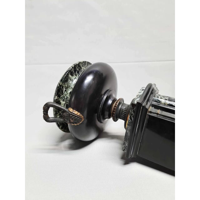 Architectural Clock Depicting Medici Lion & Cassolettes in Bronze, Set of 3 For Sale - Image 9 of 15