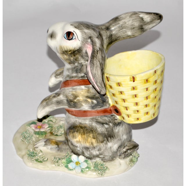 Figurative Italian Collectible Handmade Rabbit Bunny Animal Ceramic Figurine Arts & Crafts For Sale - Image 3 of 14