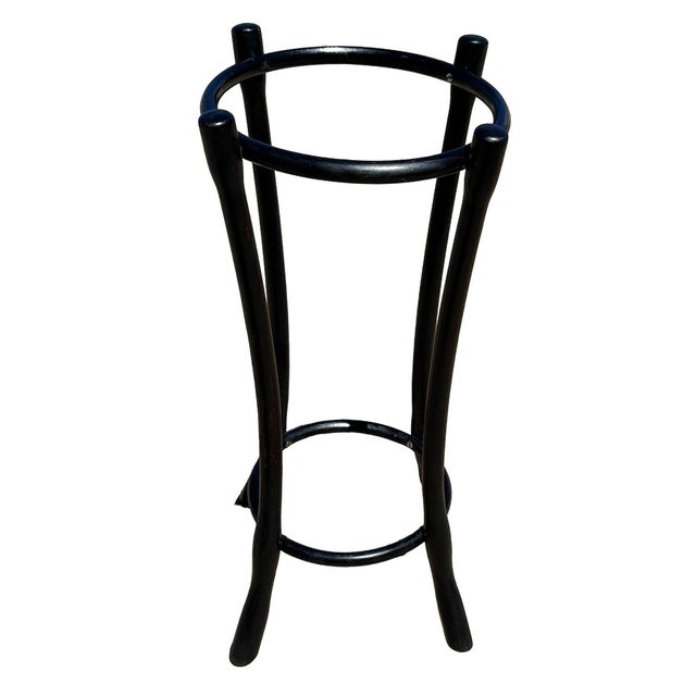 1900 - 1909 1900s Vienna Secession Black Lacquer Bent Oak Cloud Umbrella Stand by Gebrüder Thonet For Sale - Image 5 of 8