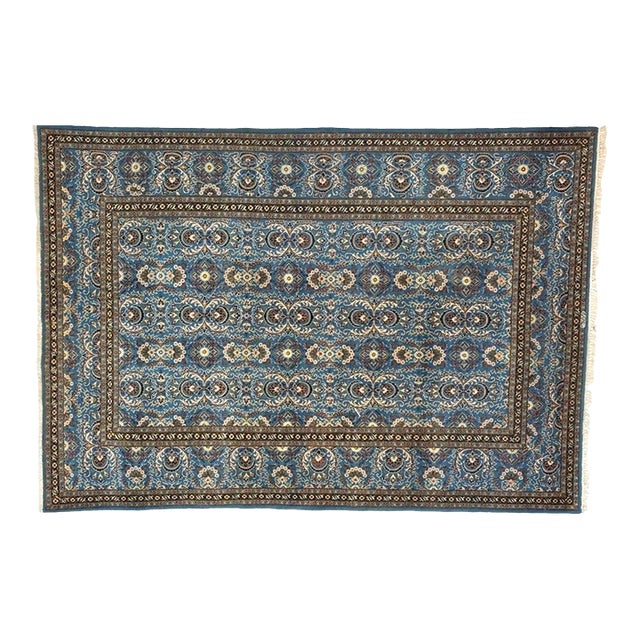 1970s Singed Persian Qum , 8'3" X 11'2" For Sale