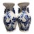 Blue and White Floral Bird Vases With Handles | Chinoiserie Decor For Sale