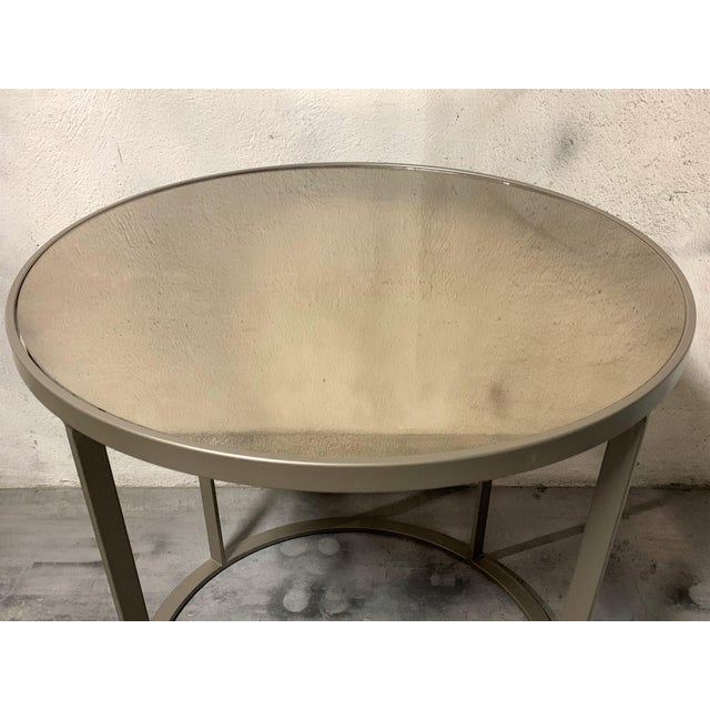 New Coffee or Side Table in Champagne Color With Smoked Mirrored Glass Top For Sale - Image 4 of 9