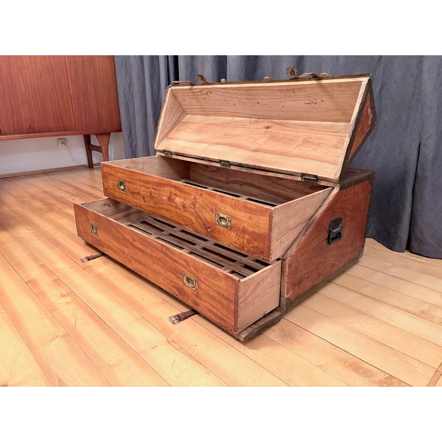 French Officers Cabin Trunk, 1850s For Sale - Image 4 of 18