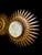 Large Spanish sunburst light in gilt metal and frosted glass,greeen ; white ; orange\.\.\.\.other color Spain, 1950s....