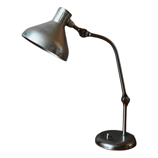 Industrial GS1 Gooseneck Desk Lamp in Chrome-Plated Aluminum from Jumo, 1960s For Sale