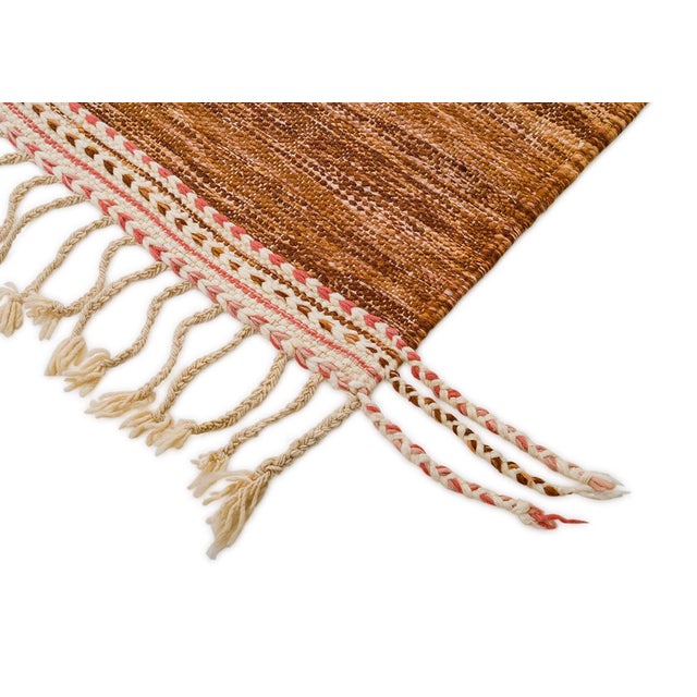 Black Moroccan Flatweave Wool Rug by Azele Studio For Sale - Image 8 of 10