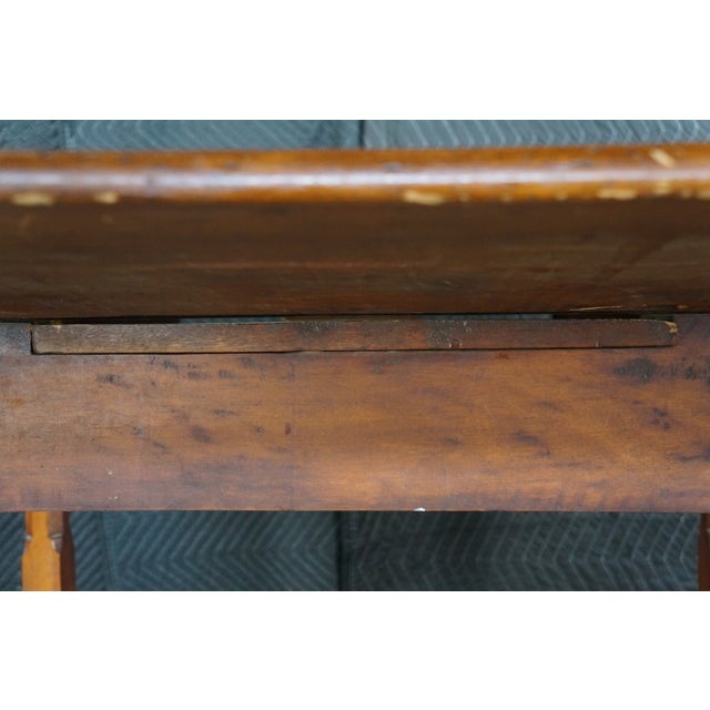 Antique Early 19th Century American Walnut Drop Leaf Console Dining Table For Sale - Image 14 of 18