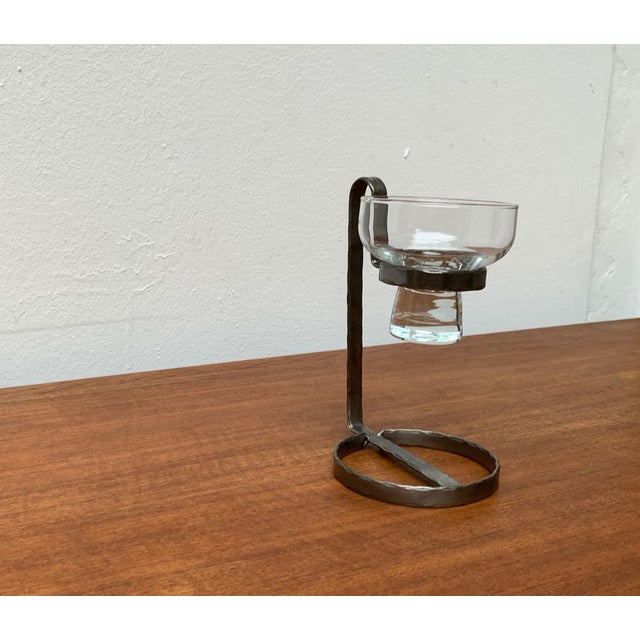 Mid-Century Modern Mid-Century Danish Metal and Glass Candleholder, 1960s For Sale - Image 3 of 18