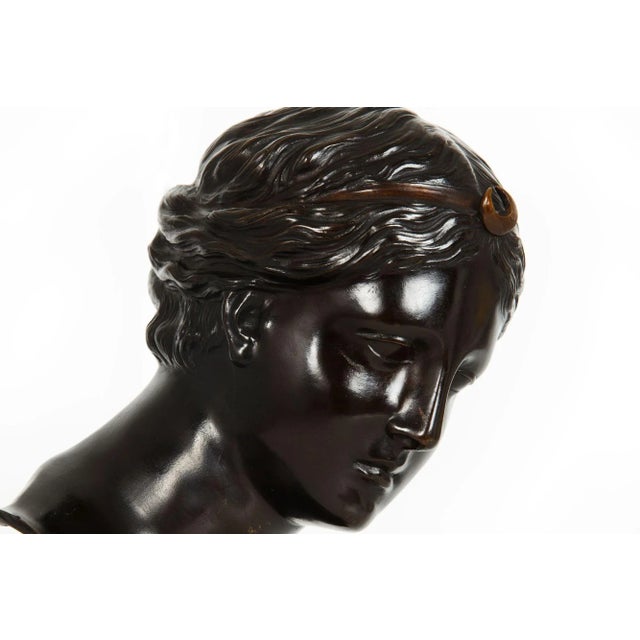 Italian Grand Tour Bronze Sculpture Bust of Diana by Del Nerro Foundry For Sale - Image 11 of 18