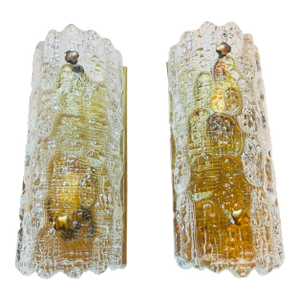 Pair of Orrefors Crystal 1960s Swedish Mid Century