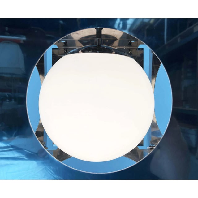 Silver Mid-Century Modern Italian Space Age Cubo Metal and Glass Pendant Lamp from Tronconi, 1960s For Sale - Image 8 of 18