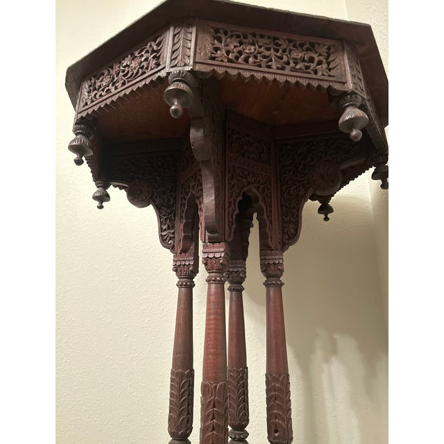 1900 - 1909 Antique Asian Lamp table For Sale - Image 5 of 6