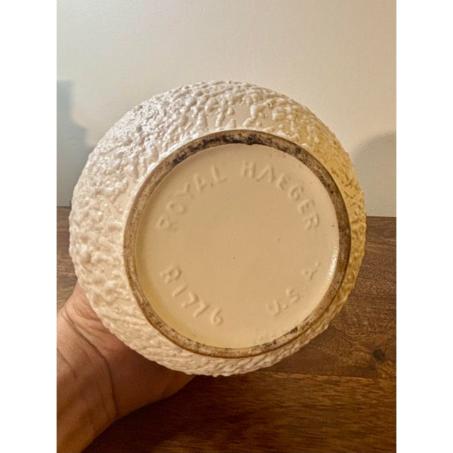 Ceramic Vintage Mid-Century Modern White Lava Glaze Vase by Royal Haeger For Sale - Image 7 of 7