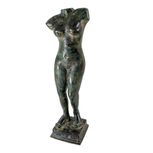 Mid-Century Decorative Verdigris Bronze Nude Female Figure