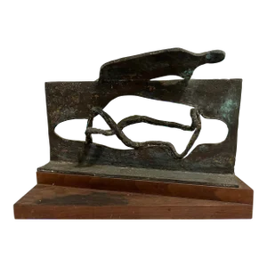1966, Walter Harvey Moore, Jr. (1922-2012), Modern Figurative Cast Bronze Sculpture, Signed