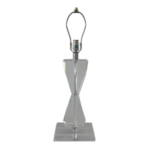 1970s Ritts Co. Astrolite Lucite "X" Table Lamp