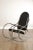 High Quality Vintage Chromed Tubular Steel Frame Rocker with Custom Black Vinyl Upholstered Seat and Back Rest
