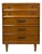 Vintage Heritage Tallboy Dresser Brutalist Brass Pulls Mid-Century Modern For Sale