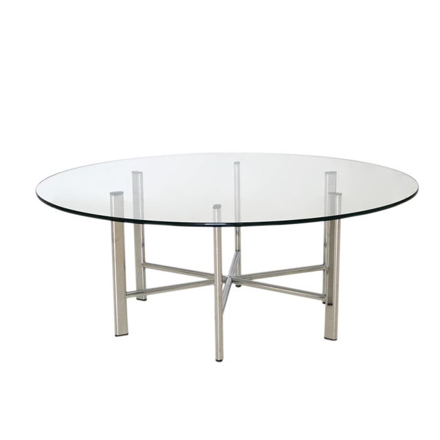 Mid Century Modern Chrome and Glass Hexagon Coffee Table Chairish