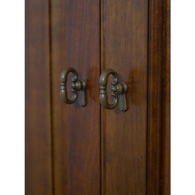 Brown 1990s Stickley Cherry 2 Door Tv Armoire Cabinet For Sale - Image 8 of 18