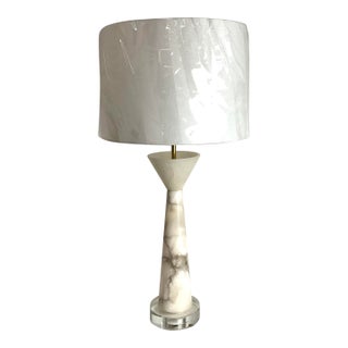 Natural Alabaster & Glass Contemporary Table Lamp-One of a Kind For Sale