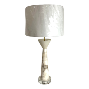 Natural Alabaster & Glass Contemporary Table Lamp-One of a Kind