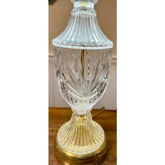 Mid 20th Century Crystal and Gold Toned Vintage Table Lamp For Sale - Image 11 of 12