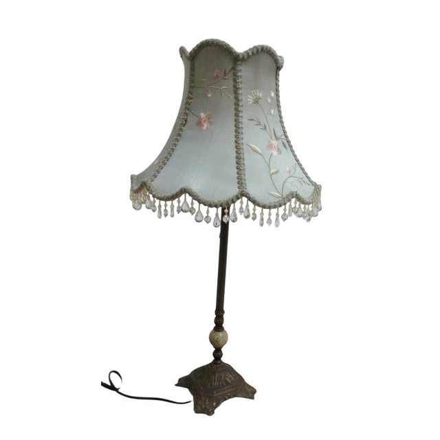 1990s 1990s Lamp Hats Faux Bronze Marble Italian Regency Column table Lamp Shade For Sale - Image 5 of 9