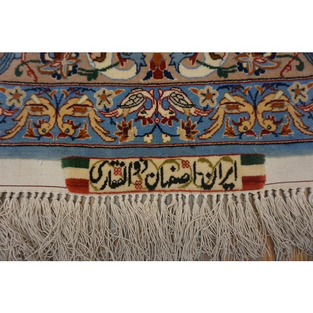 1920s Ivory Medallion Antique Persian Isfahan Carpet 4'11" X 7'3" by Zolfaghari Wool Rug For Sale - Image 15 of 15