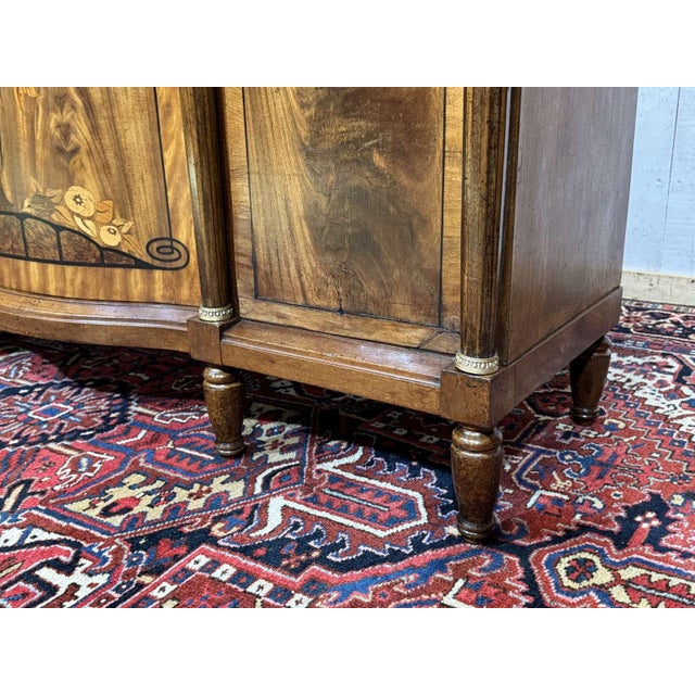 1930s Art Deco Period Sideboard in Mahogany, Oak and Marble Top, 1930s For Sale - Image 5 of 18