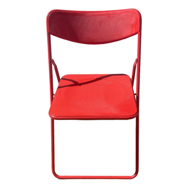 Vintage Ikea Ted Folding Chair, Red, by Niels Gammelgaard, 1979-1989 For Sale