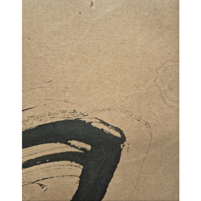 Japanese Antique Japanese Edo Era Calligraphy Painting Meaning “Buddha” – Newly Framed For Sale - Image 3 of 4