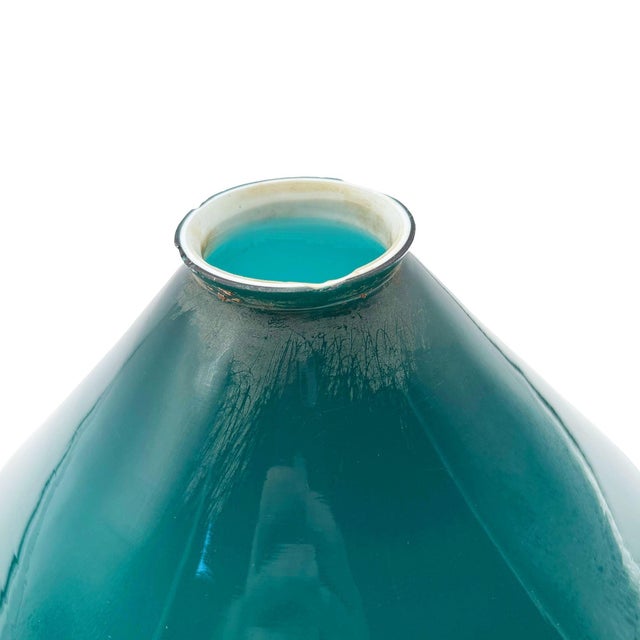1920s Art Deco Banker/Poker Brass Hanging Ceiling Light W/ 10" Green Glass Shade For Sale - Image 12 of 13